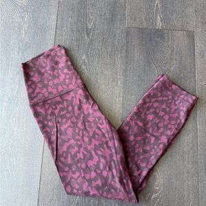 lululemon athletica Purple/Pink Camo Patterned Cropped Leggings